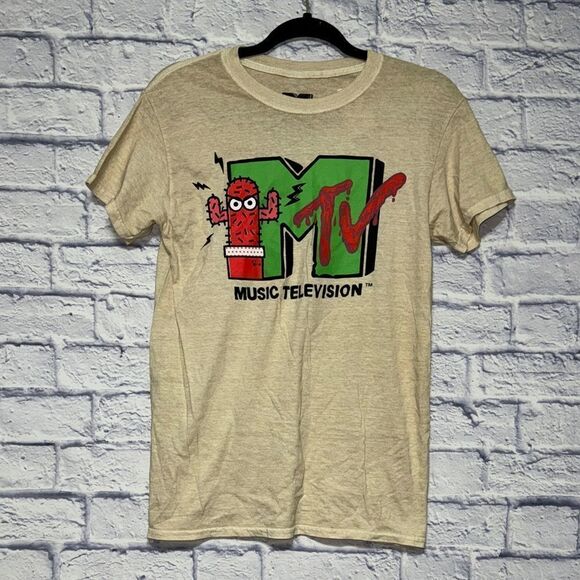 MTV Cactus Tan Graphic T-Shirt pacsun NWT - Picture 1 of 10